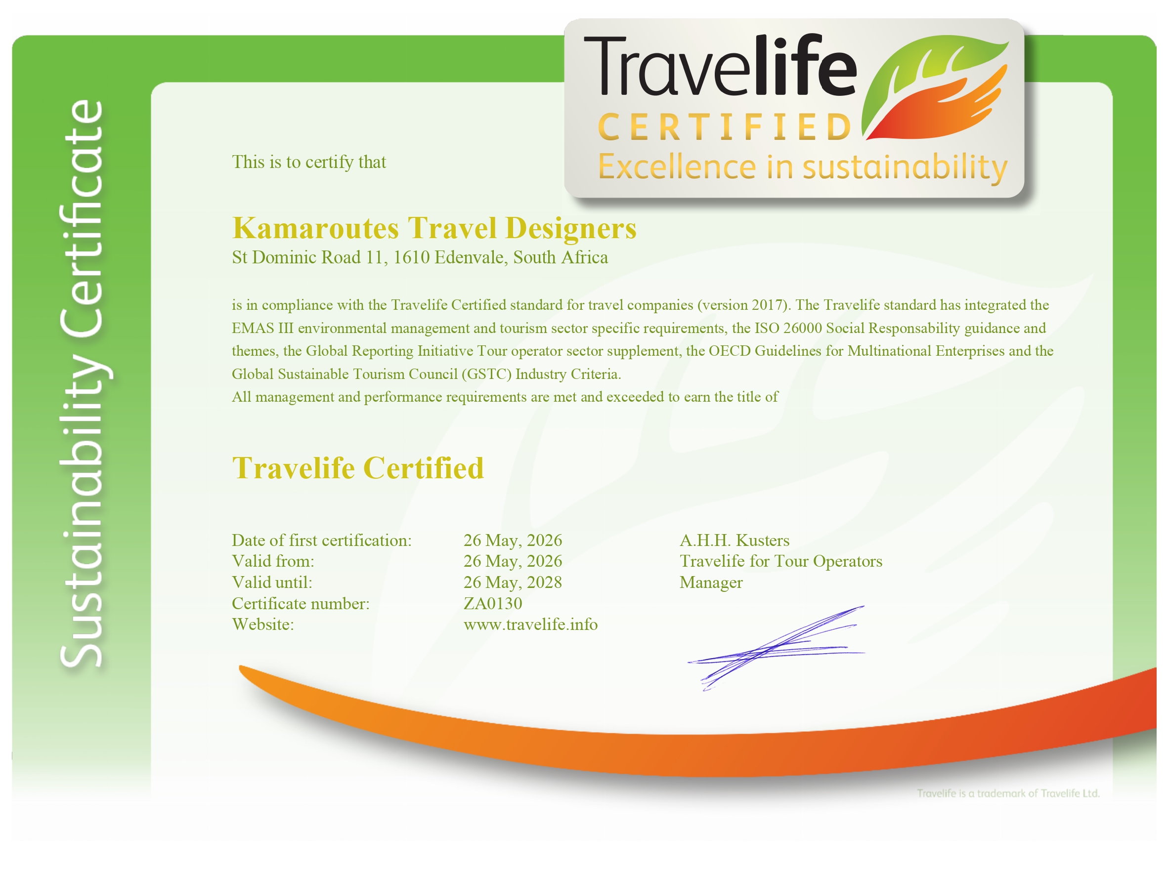 Kamaroutes Travel Designers – Travelife certified