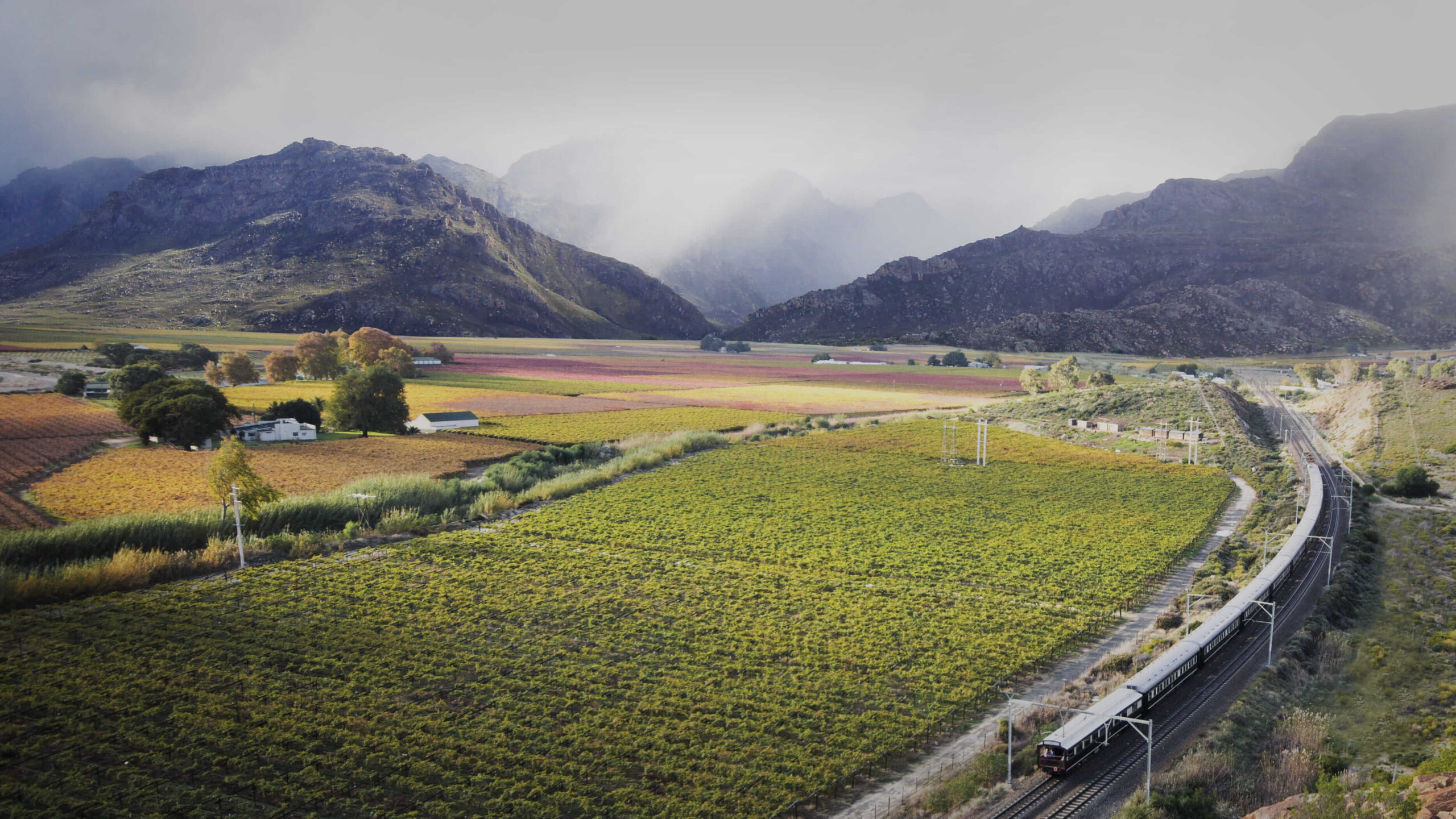 Rovos Rail passing through Hex River Valley